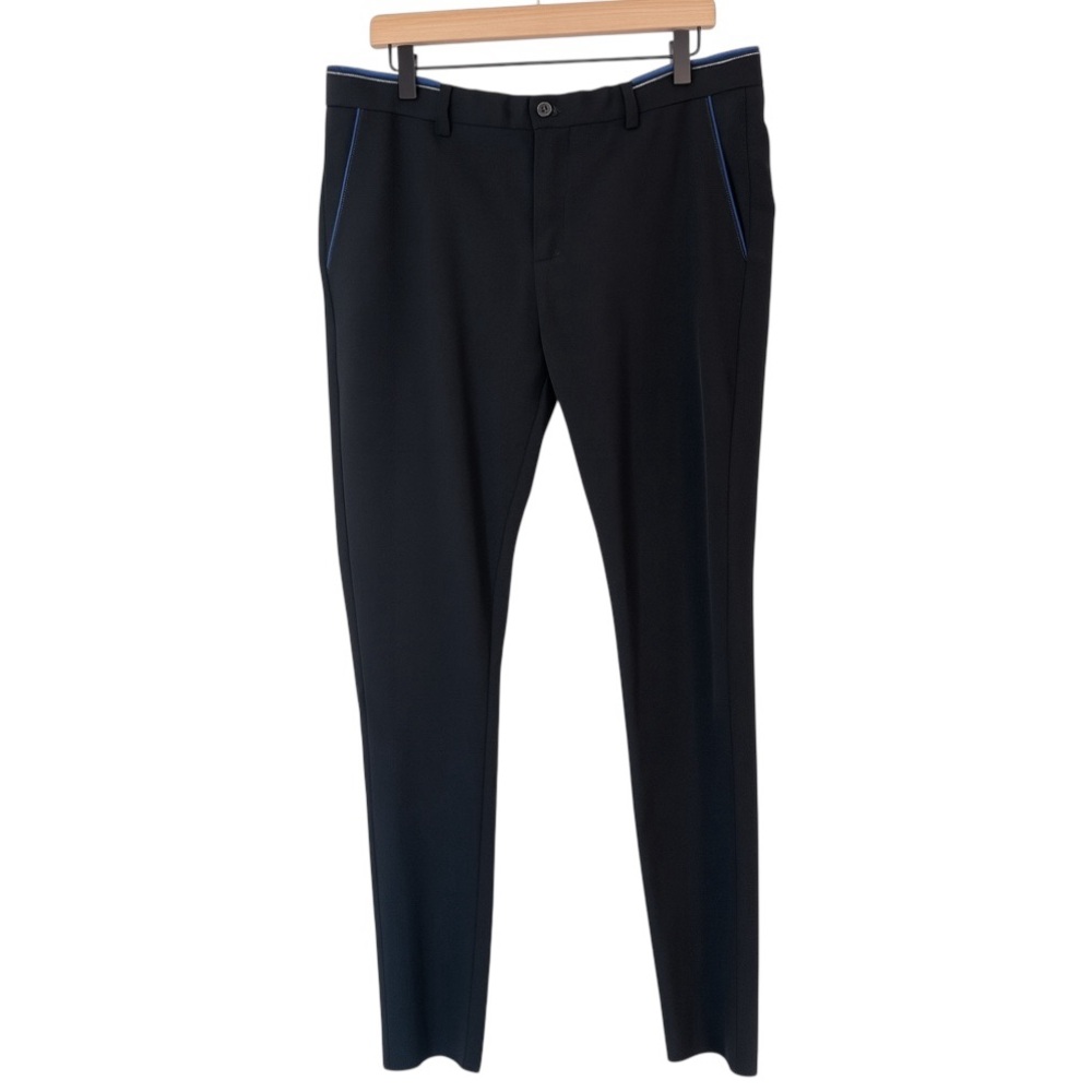Plaid & Plain Men’s Black Dress Pants 36x30‎ Slim Fit Trousers